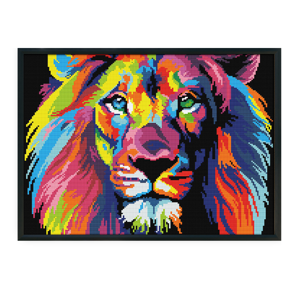 Lion-14CT Stamped Cross Stitch Kit(40*32cm)