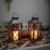 Retro Lantern Candle Twinkle Lamp LED Solar Light Garden Hanging Decoration