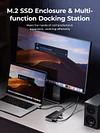 ORICO USB C HUB with M.2 Enclosure for M.2 SATA&NVMe SSD Laptop Docking Station with 4K 60Hz HDMI RJ45