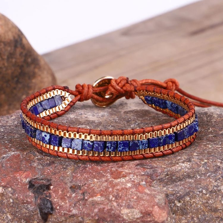 Lapis Lazuli Hand-Woven Bracelet