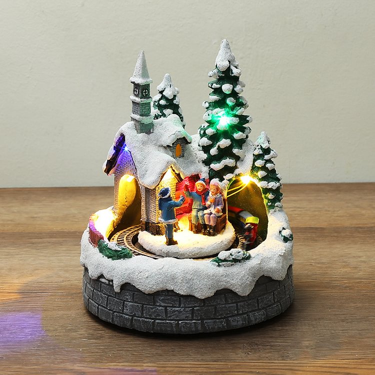 North Pole Village Musical Ornament With Light and Motion