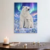 (30x40cm)DIY Pearl Painting Framed  Polar Bear Handmade Pearl Material Art Kit Living Room Decor