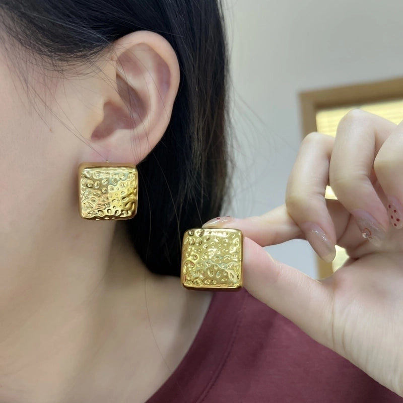 1 Pair Sweet Minimalist Classic Style Geometric 304 Stainless Steel Imitation Gold  Ear Studs