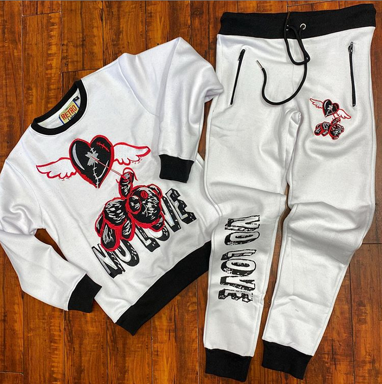 Love print sports style suit