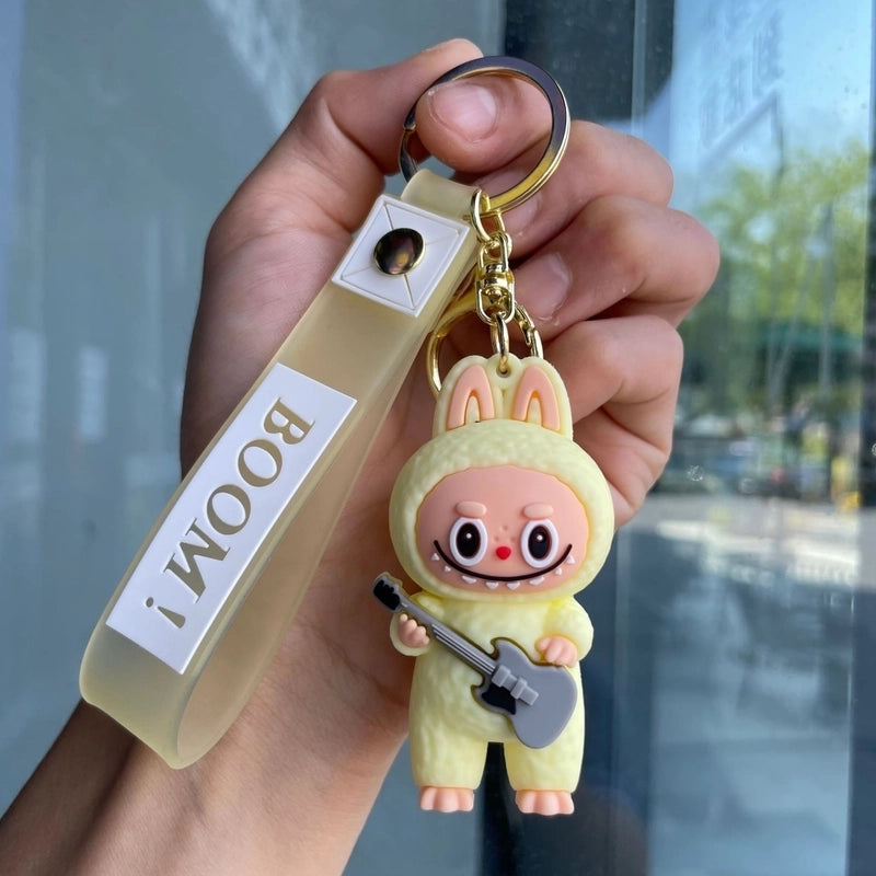 2 Pieces Cute Cartoon Character Pvc Unisex Keychain