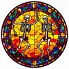 (50*50cm)Stained Glass Halloween - Full Round Drill Diamond Painting