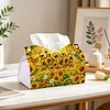 Diamond Painting PU Leather Sunflowers and Mom Tissue Box Holder Desktop Organizer Art Home Office Decor Craft Gift for Women