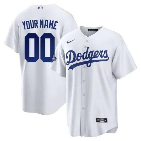 Men's Los Angeles Dodgers White 2025 World Series Champions Home Custom Replica Jersey