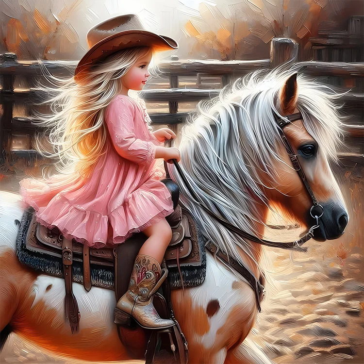 Cowgirl 30*30CM (Canvas) Full Round Drill Diamond Painting gbfke