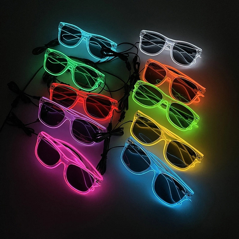 Halloween Exaggerated Color Block Plastic Holiday Party Luminous Glasses