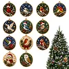 12Pcs Diamond Painting Christmas Ornaments for Adults Round Acrylic DIY