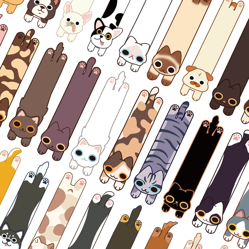 30 Sheets Per Bag Dog Cat Learning White Cardboard Cute Bookmark