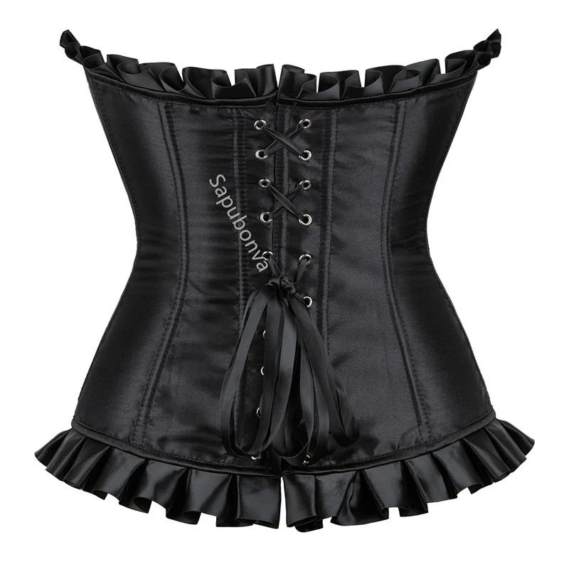 Uaang Corset Top Plus Size Bustier Flower Lace UP Overbust Corselet Burlesque Sexy Lingerie Costume Renissance Women Red Purple