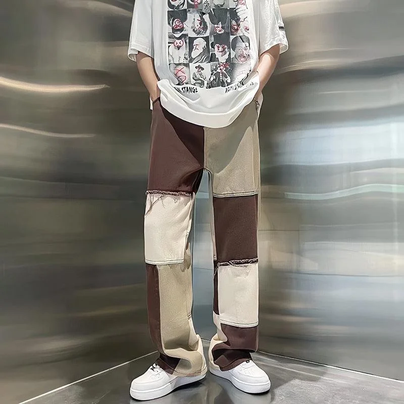 Brownm Patchwork Pants