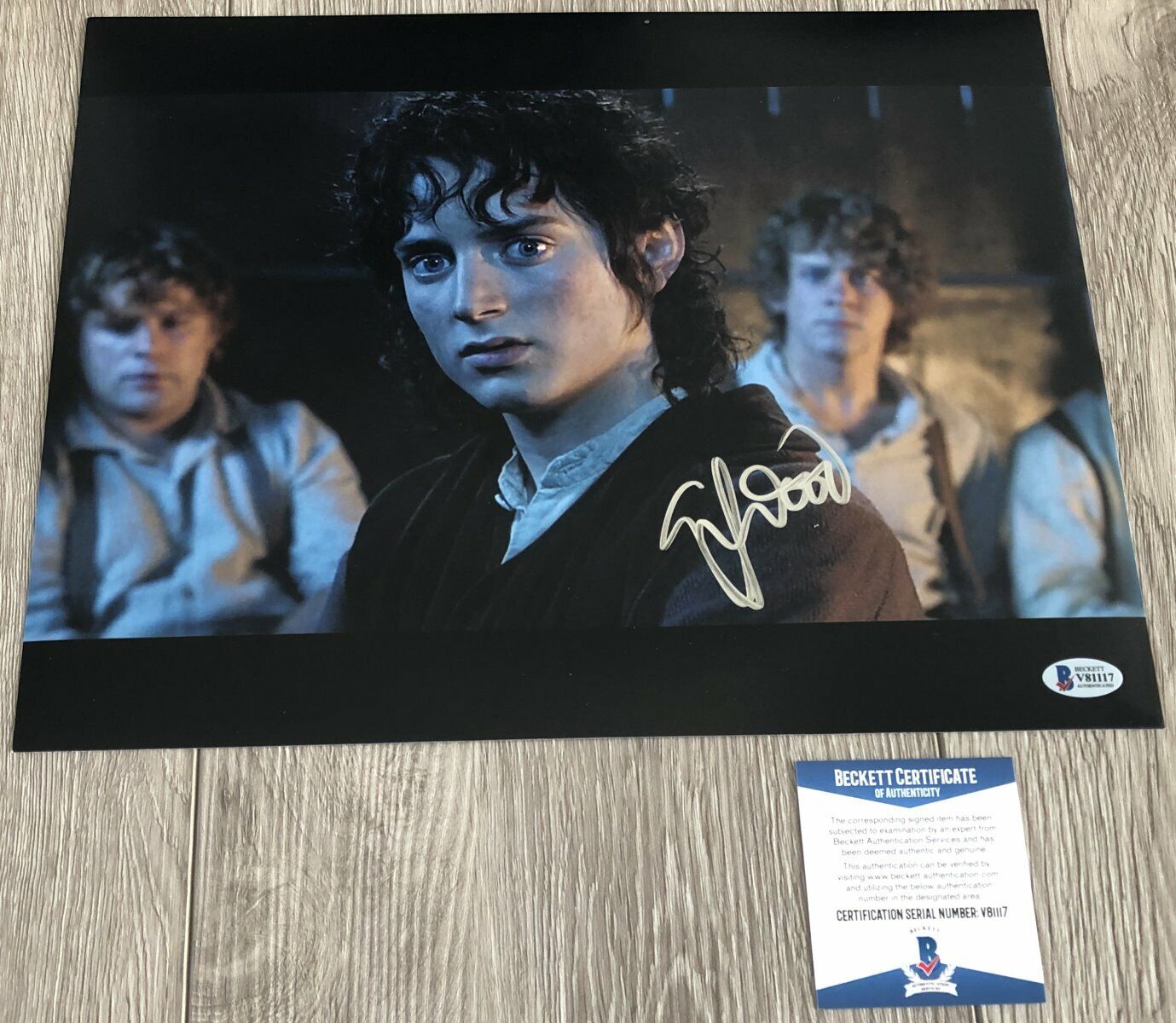 ELIJAH WOOD SIGNED THE LORD OF THE RINGS 11x14 Photo Poster painting w/EXACT PROOF & BECKETT COA