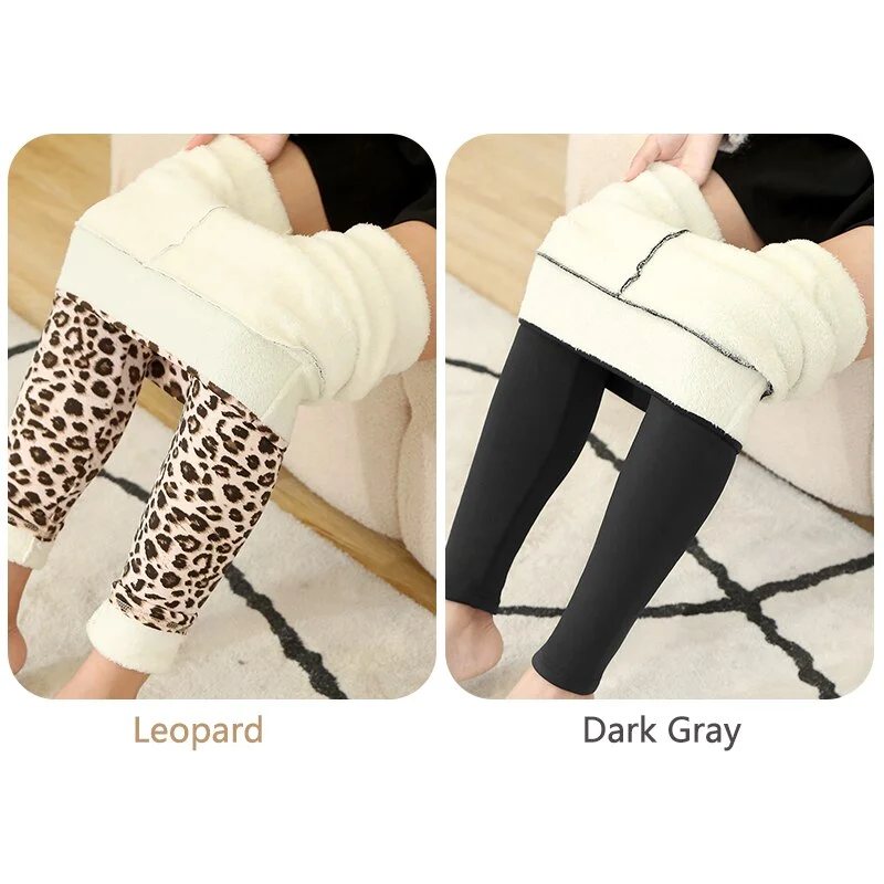 CHRLEISURE Winter Warm Pants Women 2 Pcs Velvet Thick Legging High Waist Push Up Elastic Sports Pants Warmth Lamb Wool Pants