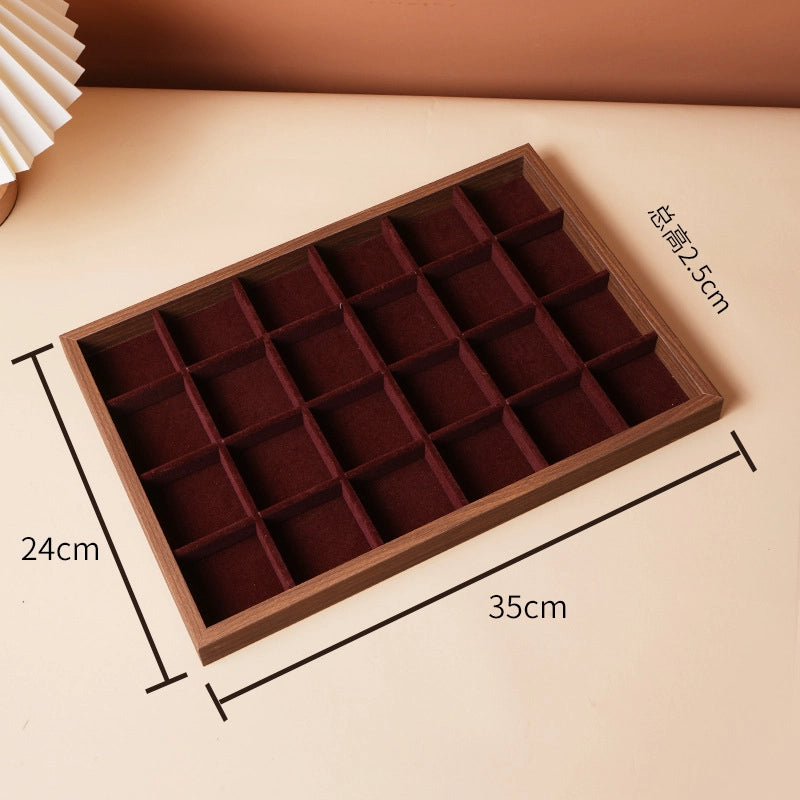 1 Piece Walnut Retro Solid Color Jewelry Display