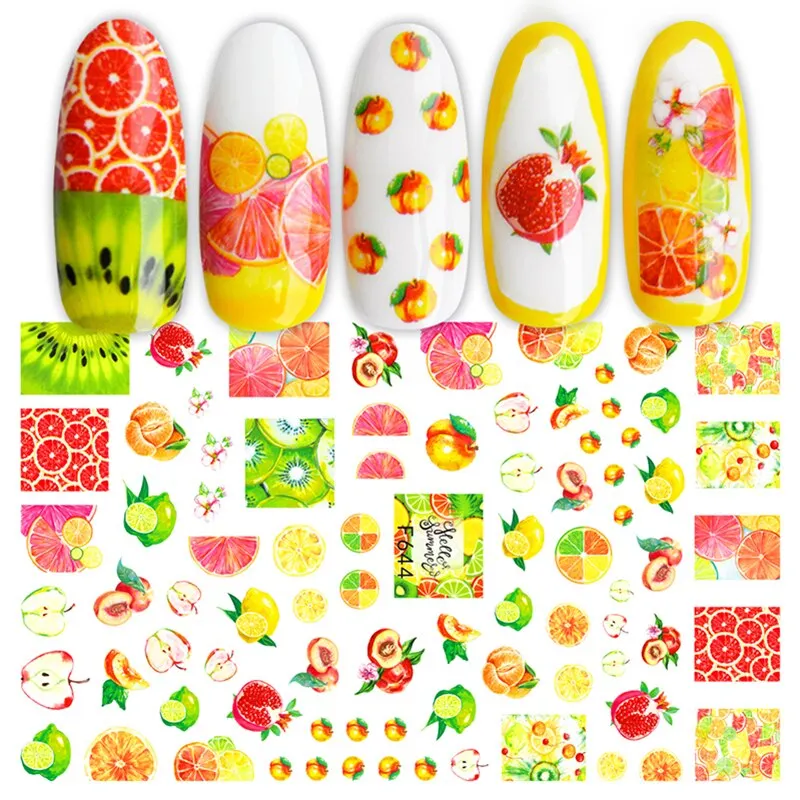 Spring 3D Embossed Floral Nail Sticker Adhesive Plants Leaves Flowers Fruit Transfer Sticker Decals Nail Art Decoration-Nail Inspo