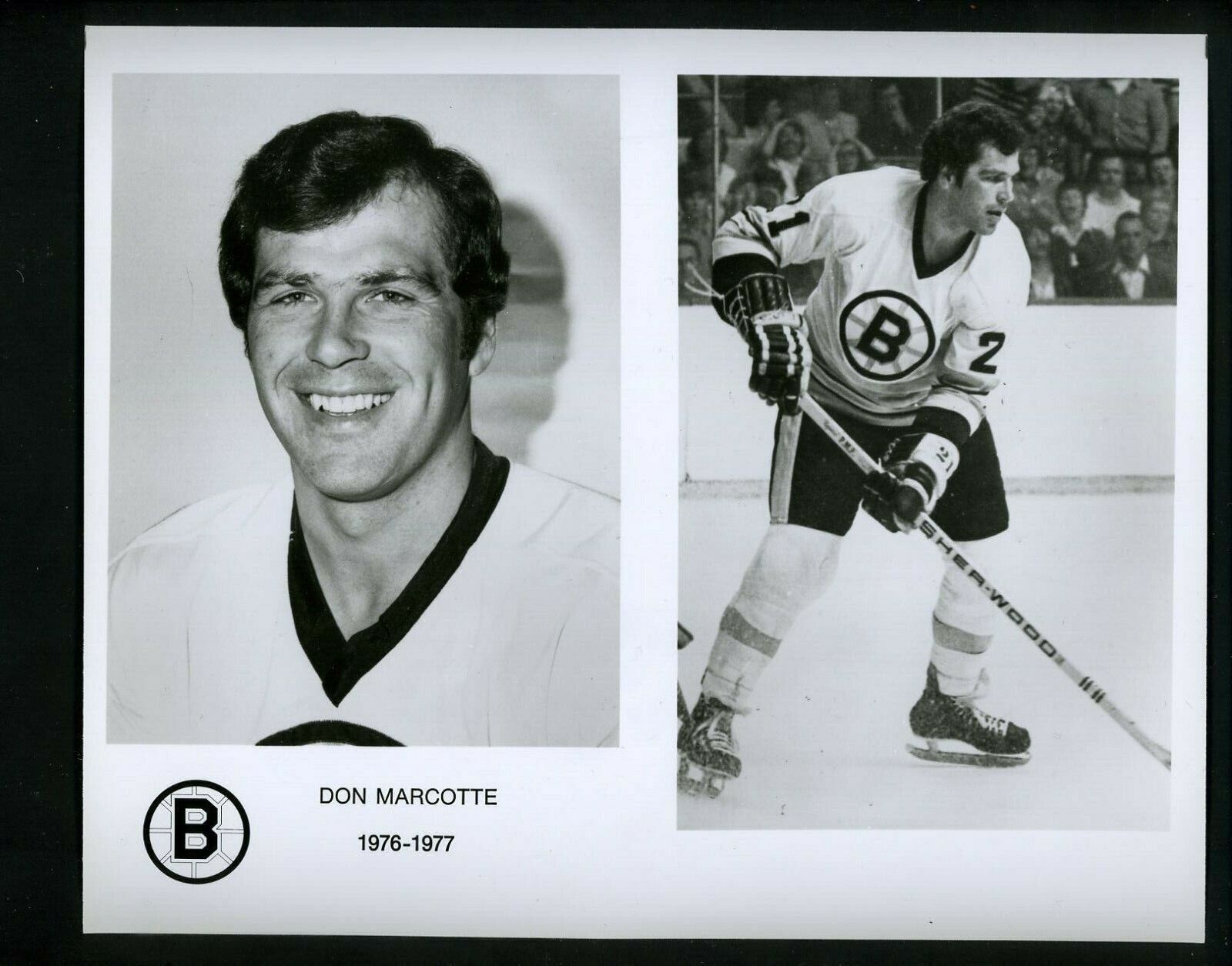 Don Marcotte Boston Bruins team issued 1976 Press Photo Poster painting