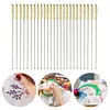 100-Pack Metal Large Eye Embroidery Needles Golden Color Cross Stitch Needles with Round Heads & Storage Box for DIY Sewing Quilting Crafting