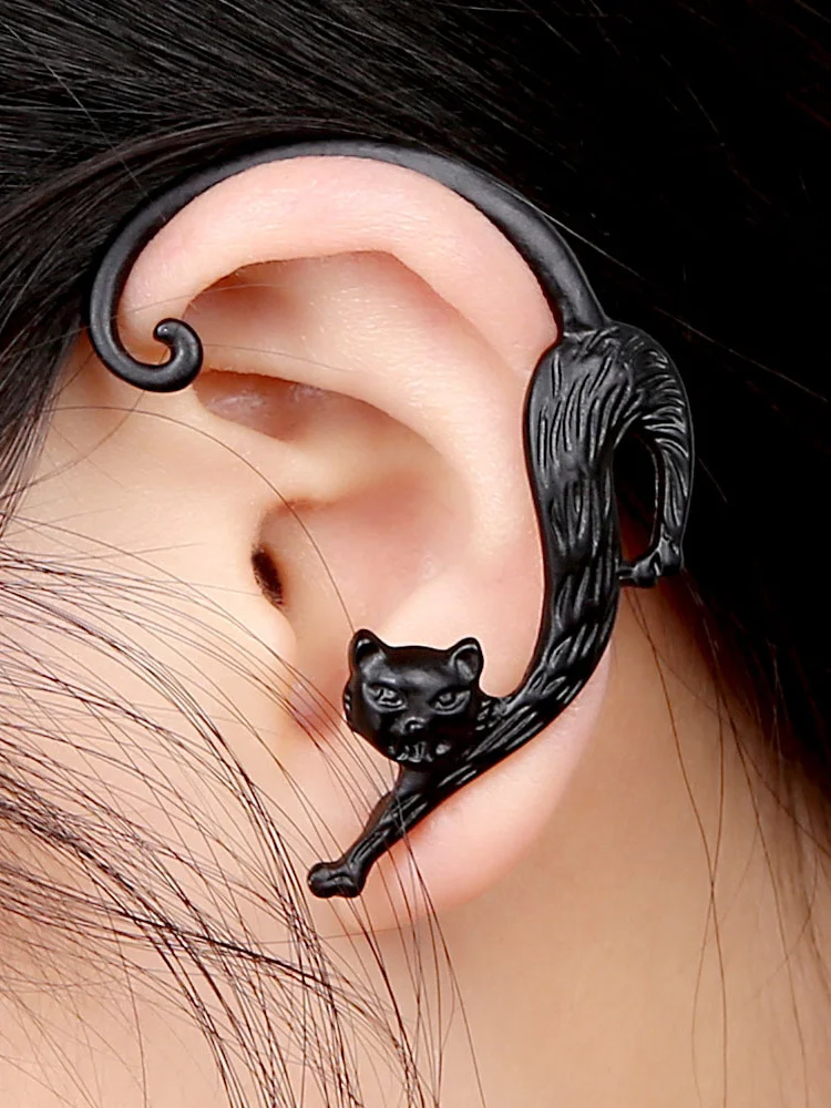 Vintage Punk Cat Inspired Hook Earrings