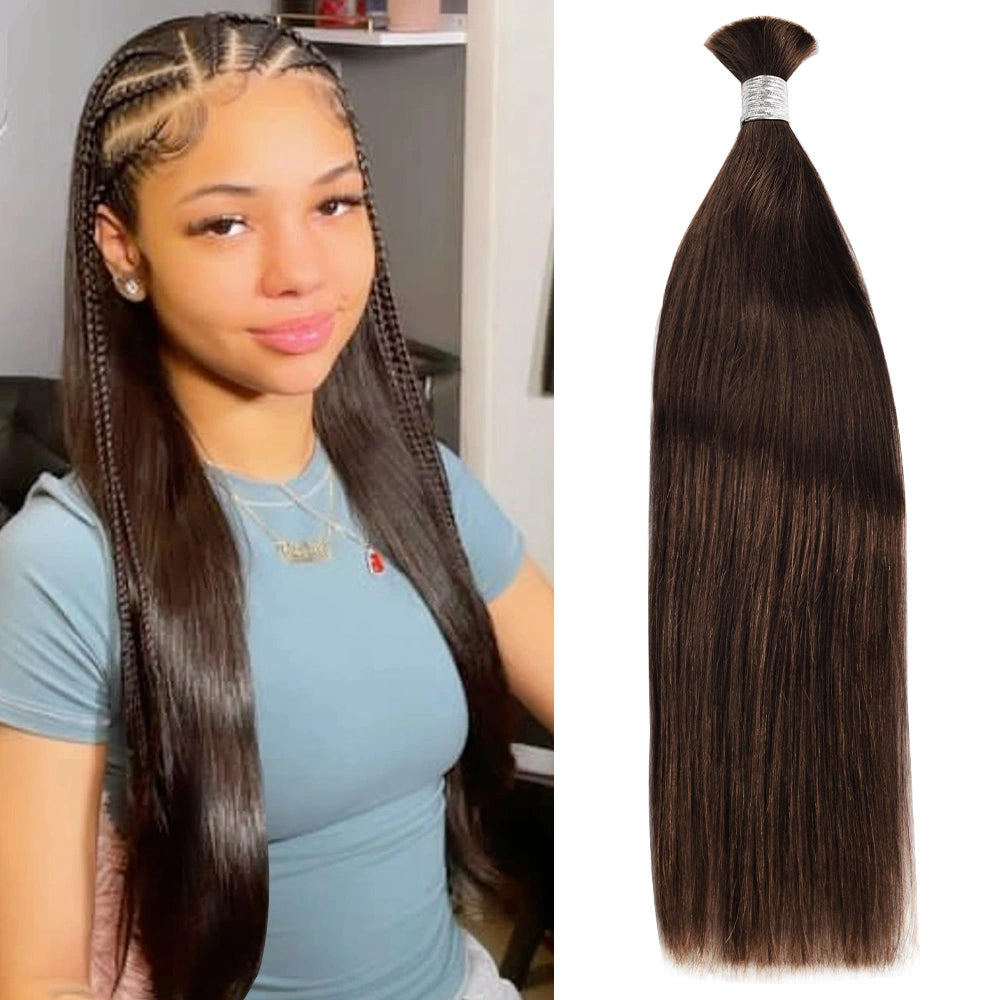 #2 Straight Hair Bulk | Boho Braids | No Weft | 100% Human Hair | BORUIHAIR