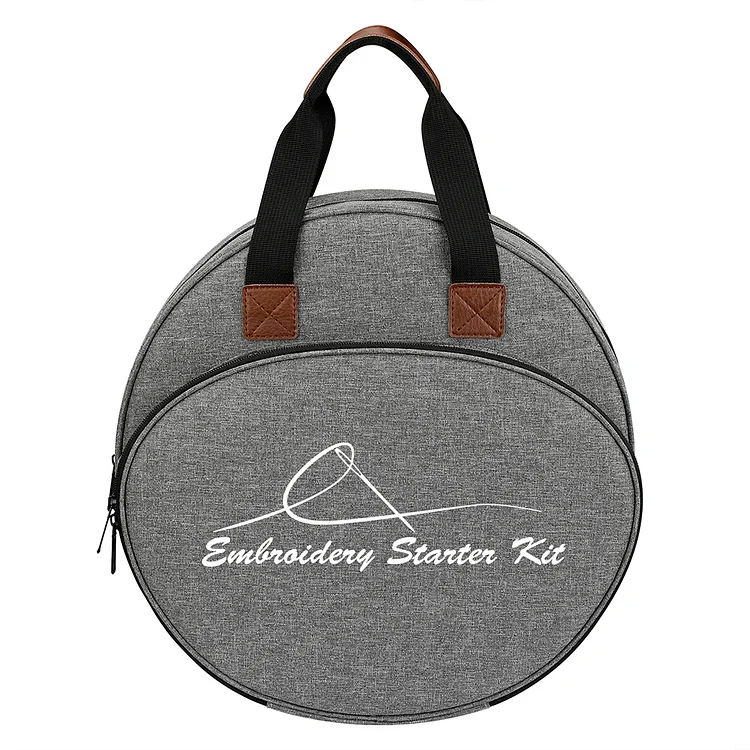 Embroidery Kit Storage Bag Handbag Cross Stitch Yarn Holder Handbag (Grey)