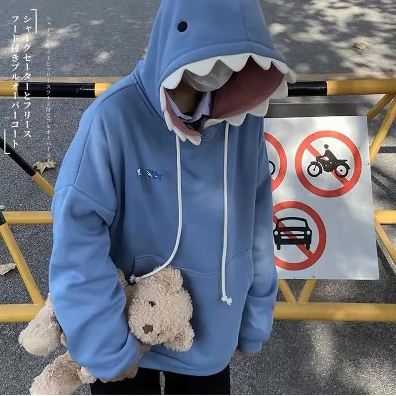 Aonga Y2k Zip Hoodie Sweatshirt Loose Long Sleeve Coat Kawaii Clothes Tops Harajuku Jacket Casual Gothic Cartoon Patchwork Streetwear aonga