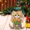 Xmas Acrylic Shaking Head 5D DIY Diamond Art Tabletop Decorations for Home (Cat)