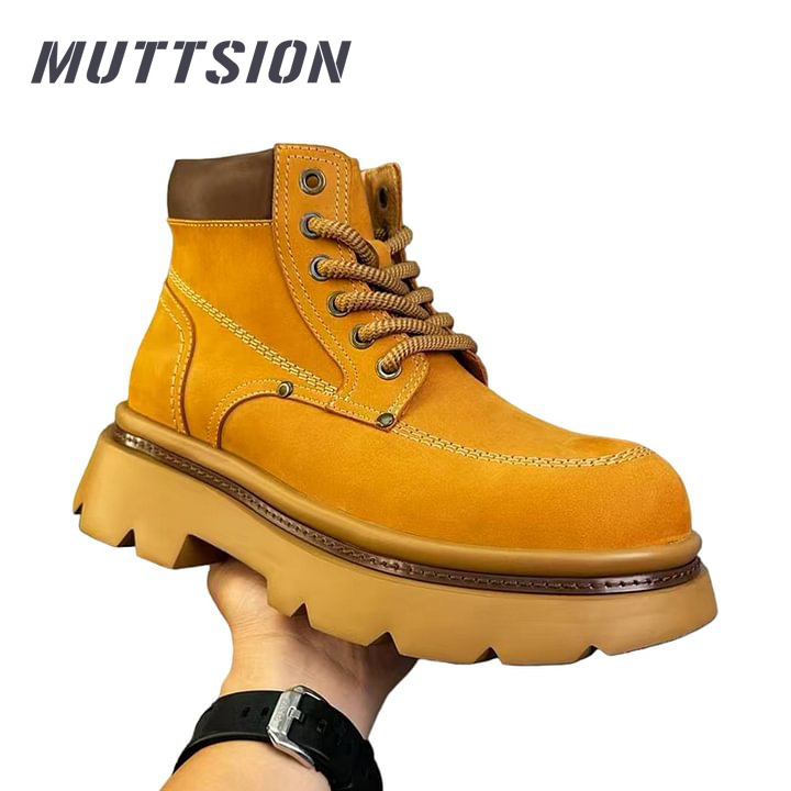 MUTTSION Handmade Retro Waterproof Rivet Casual Martin Boots |Men's Mid-top Boots MUTTSION.COM MUTTSION