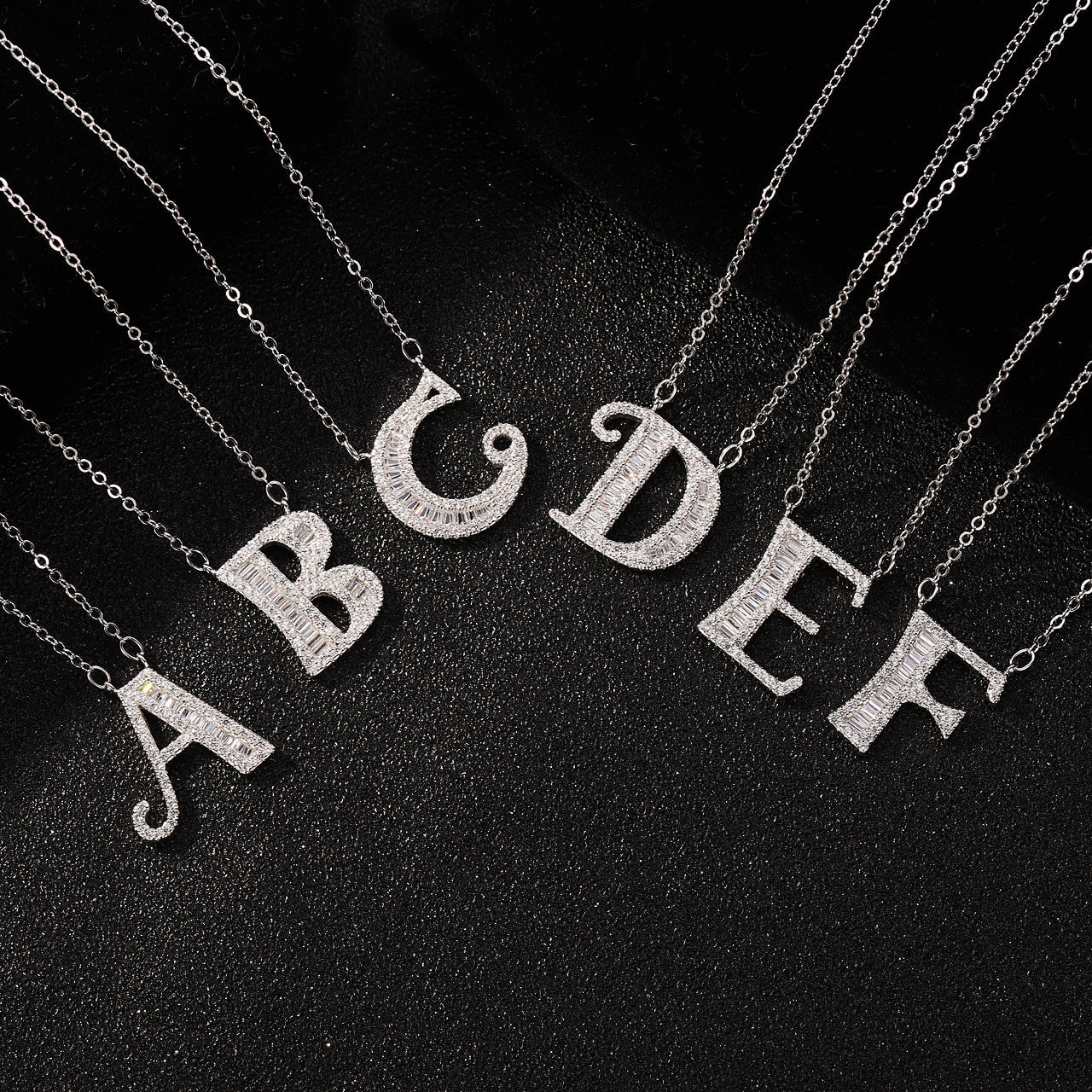 925 Sterling Silver Text Letter Number Silver Electroplating Necklaces