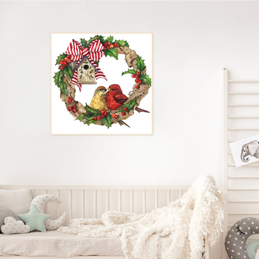 Christmas Wreath-Full Round Diamond Painting 40*40cm