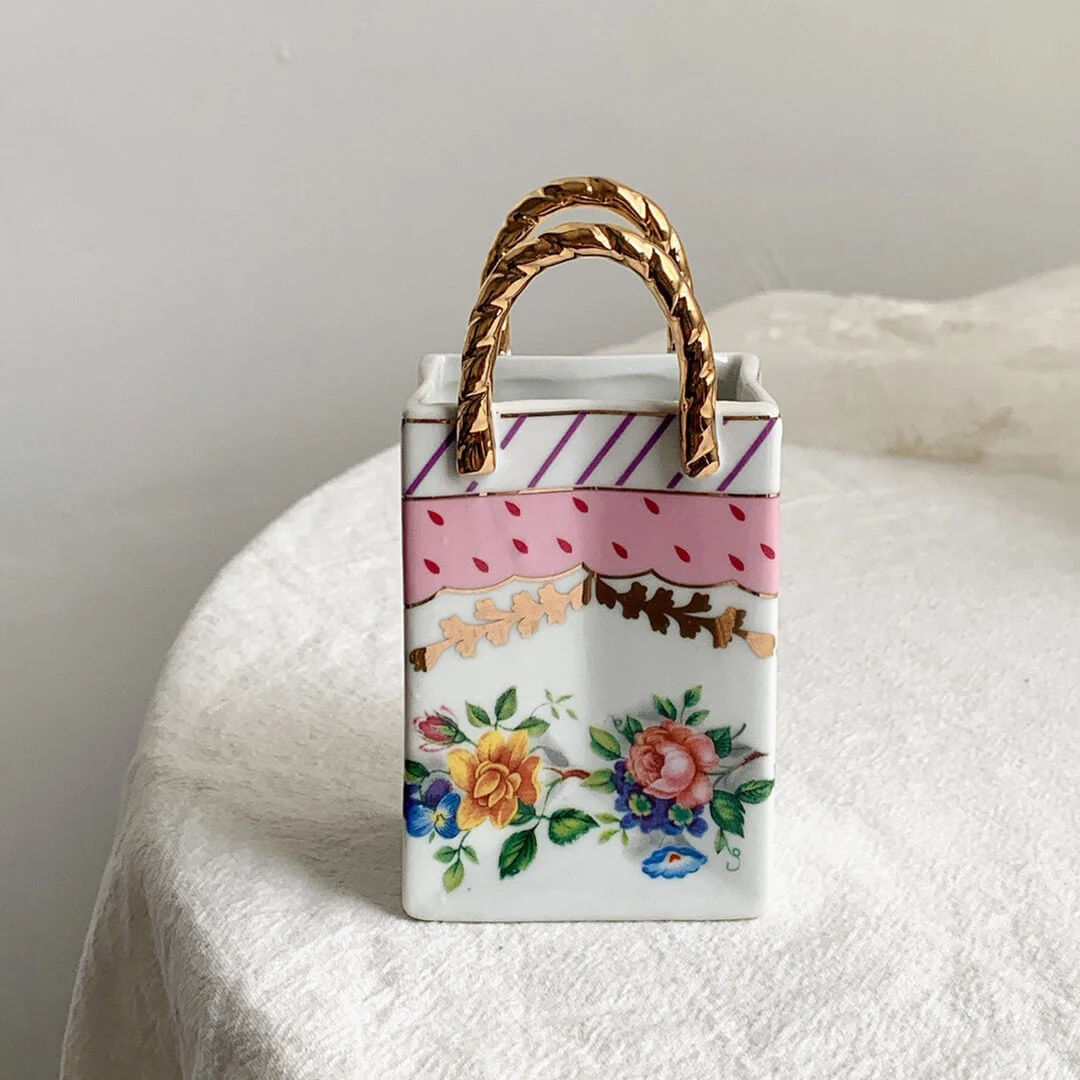 Retro Small Bag Shape Flower Vase