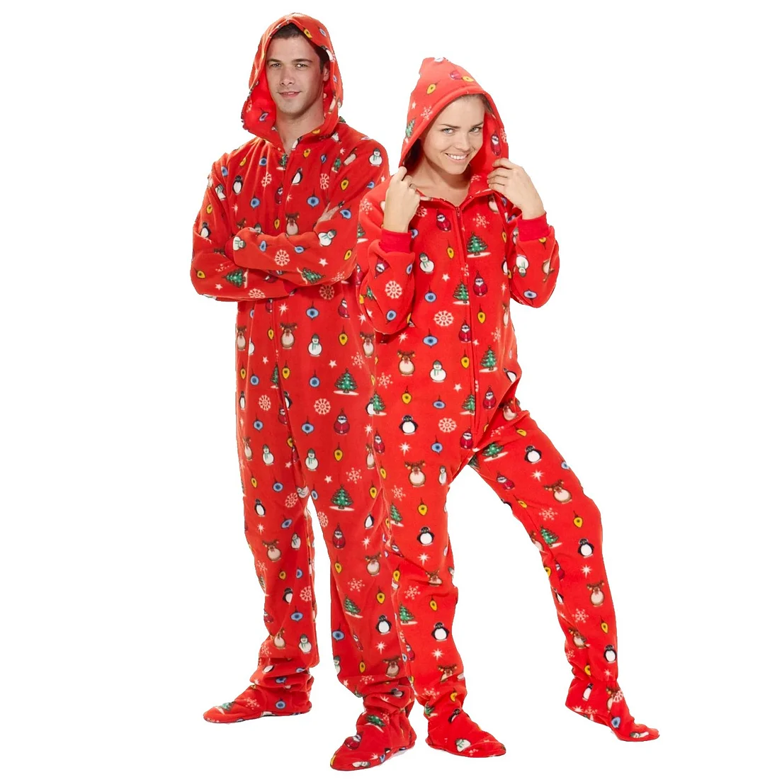 Family Matching Holly Jolly Hoodie Onesie