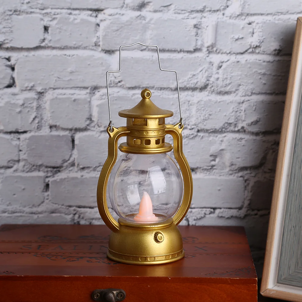 Retro Classic Kerosene Lamp Portable LED Lantern Lights Antique Decor (C)