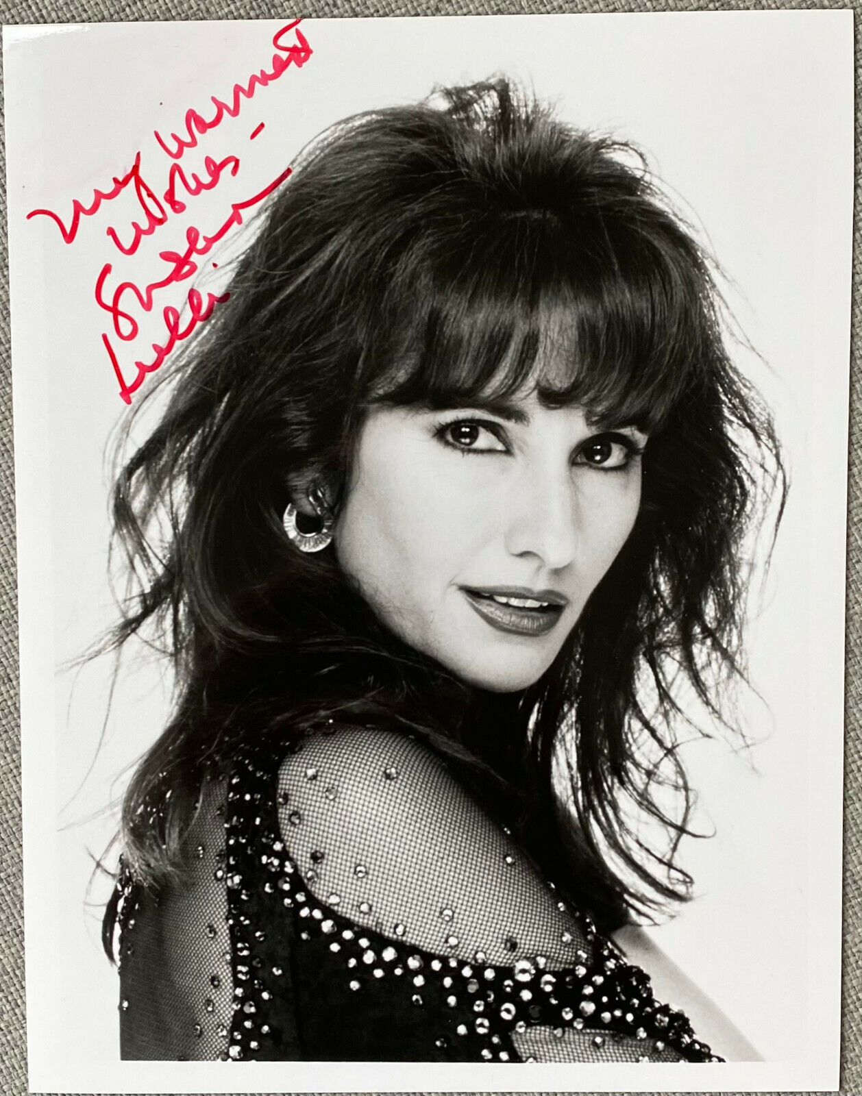 Susan Lucci Signed IP 7x9 B&W Photo Poster painting - Authentic, All My Children, Erica Kane