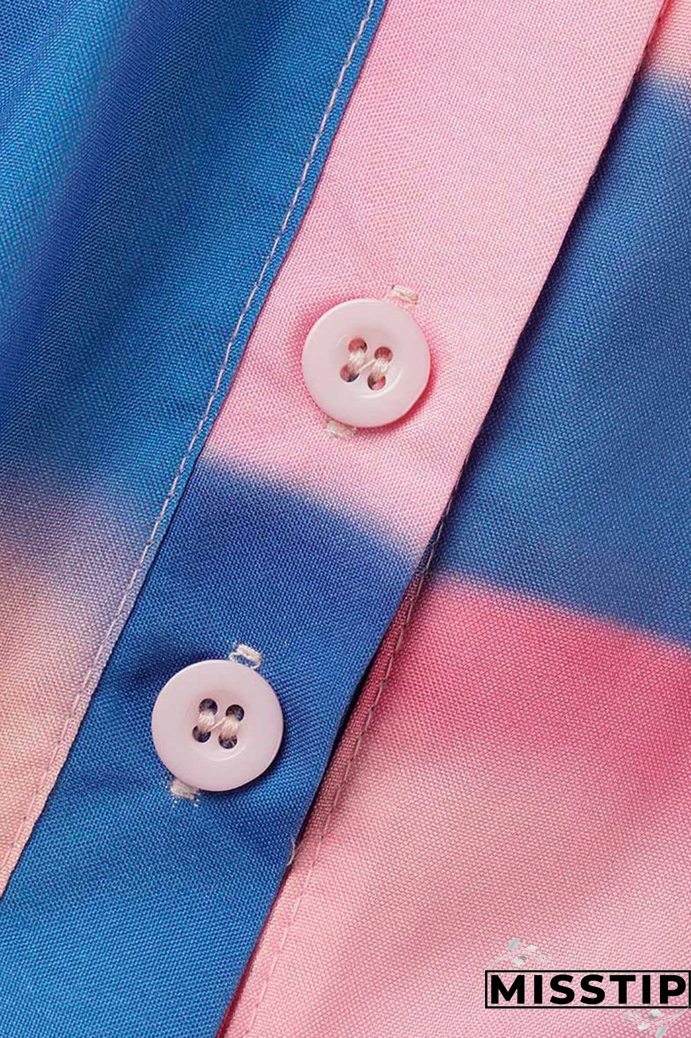 Pink Fashion Casual Print Patchwork Buckle Turndown Collar A Line Dresses