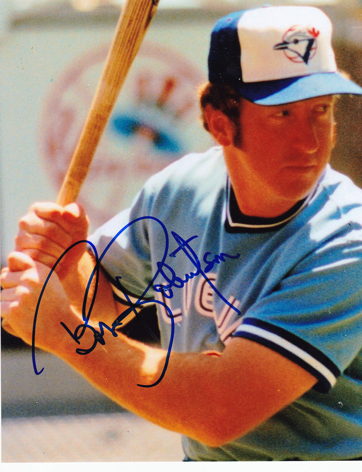 BOB ROBERTSON TORONTO BLUE JAYS ACTION SIGNED 8x10