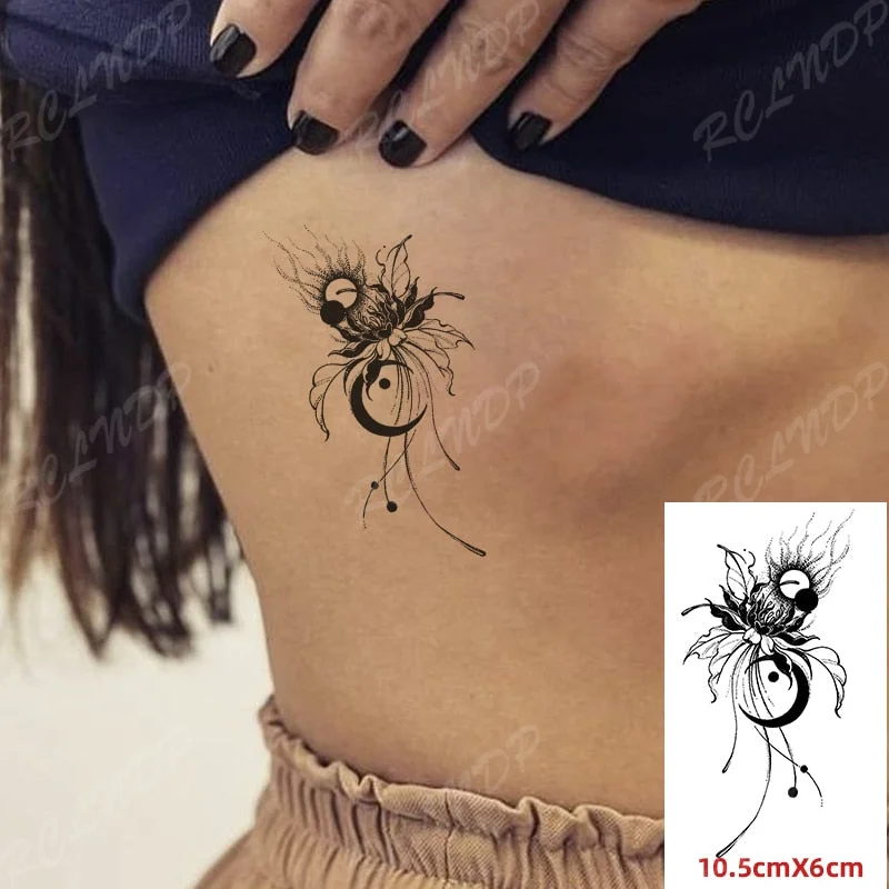 Waterproof Temporary Tattoo Sticker Black and White Fish TaiChi Pattern The Body Art Flash Tatoo Fake Tatto for Woman Men