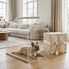 [US Local Warehouse] Acrylic Dog House Lockable Ventilated Modern Dogs Crate Clear Dog Playpen for Small and Medium Dogs Pets 24.02x15.75x23.62inch