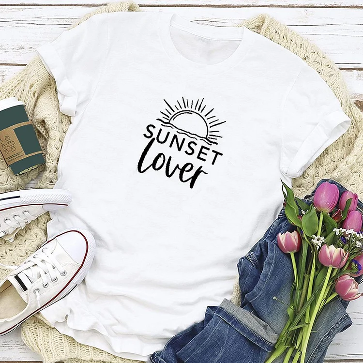Adults Sunset Lover T-shirt Tee - 01450-Annaletters