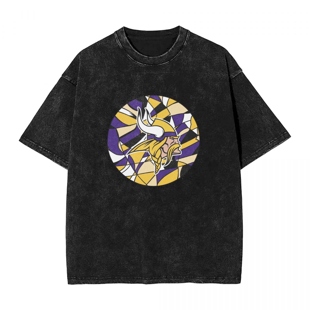 Minnesota Vikings Circle Logo Washed Oversized Vintage Men's T-Shirt