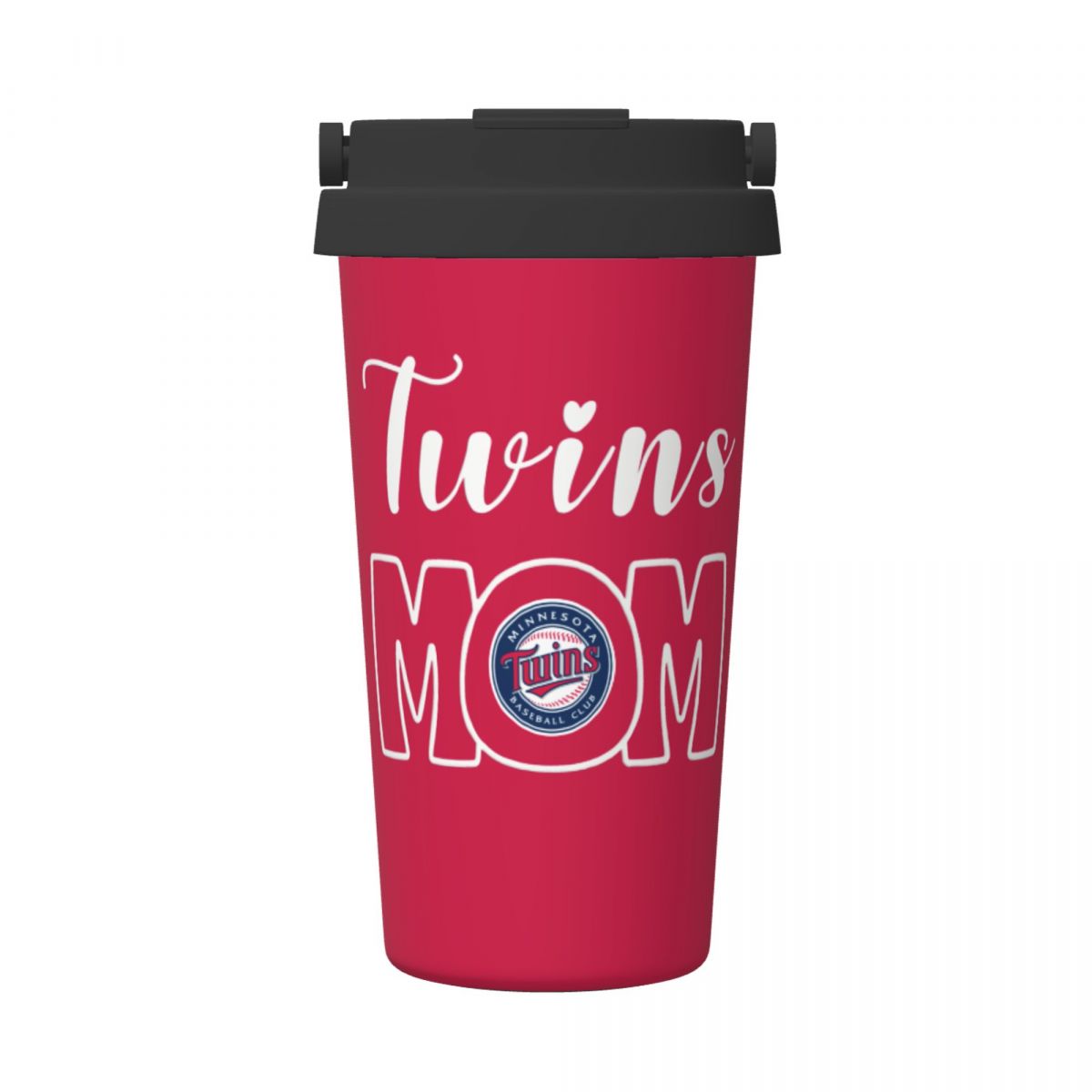 Minnesota Twins Mom 16oz Vacuum Stainless Steel Tea Tumbler with Lid and Handle