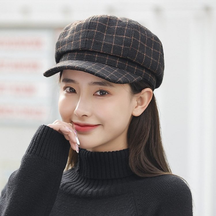 Plaid Vintage Fashion Beret