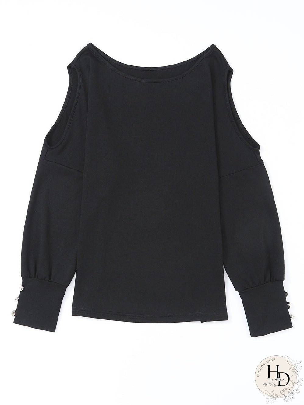 Stylish Black Cold Shoulder Top