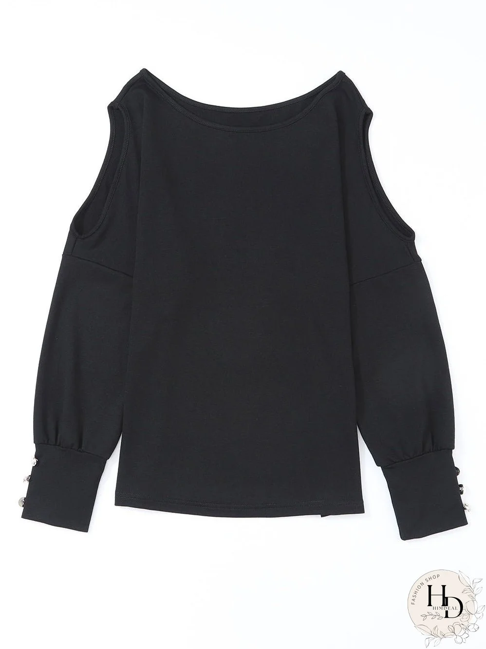 Stylish Black Cold Shoulder Top