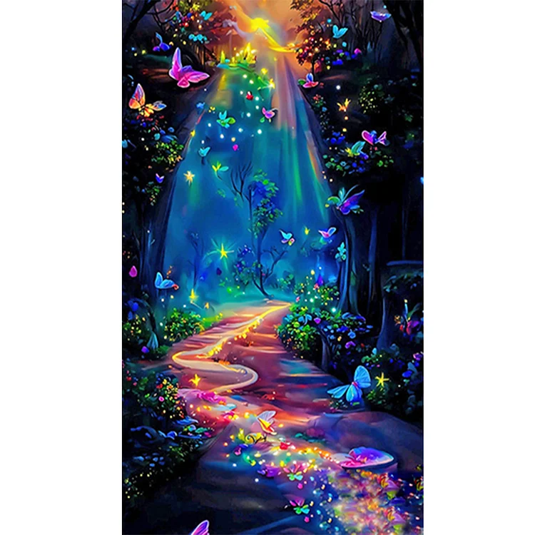 Butterfly Rose Forest 40*70CM(Canvas) Full Round Drill Diamond Painting gbfke