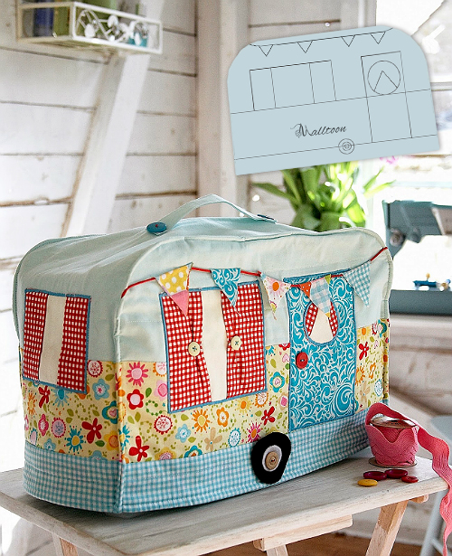 Vintage Caravan Sewing Machine Cover Pattern Instructions Included