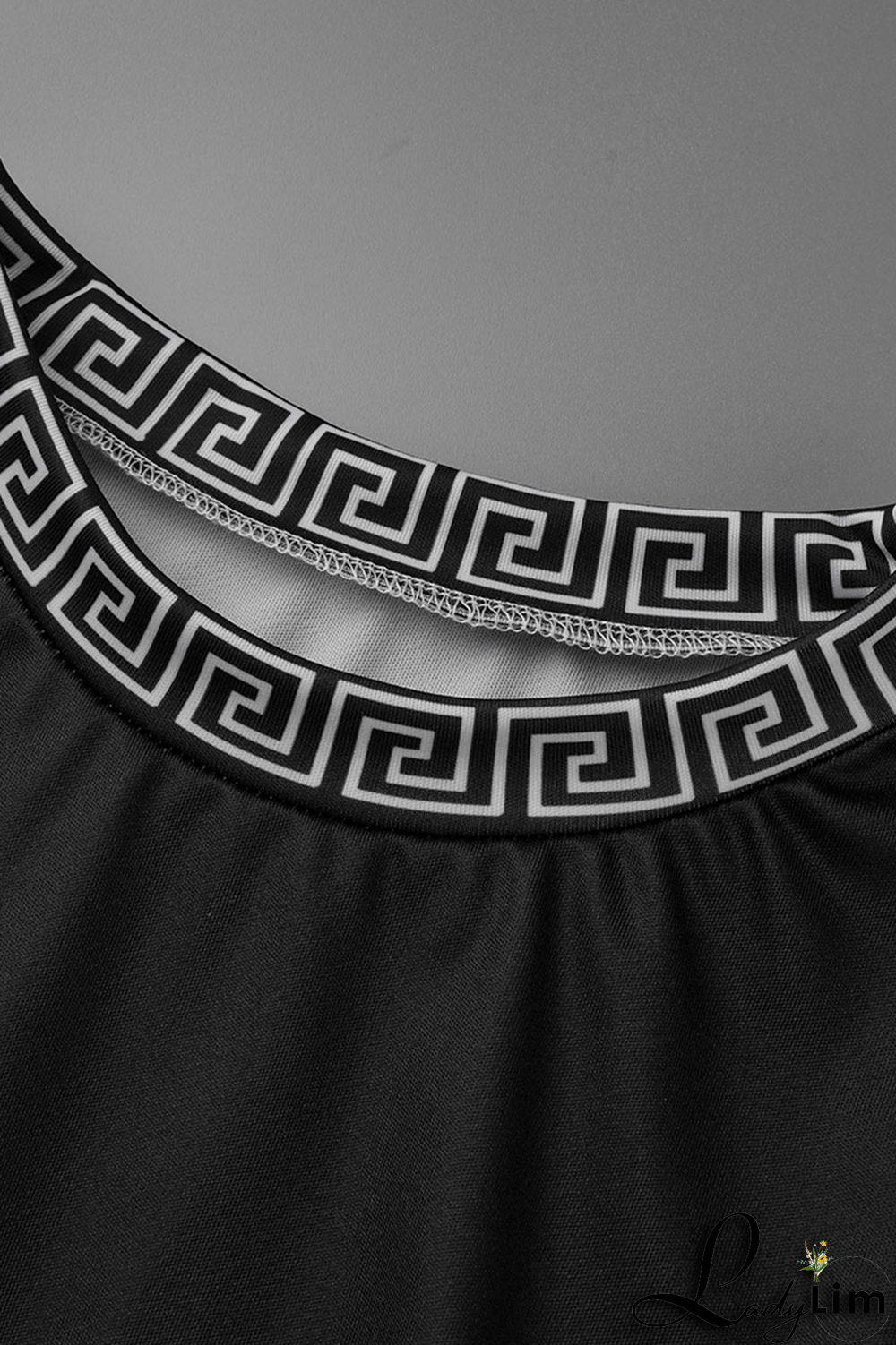 Blue Casual Print Patchwork O Neck Long Sleeve Two Pieces