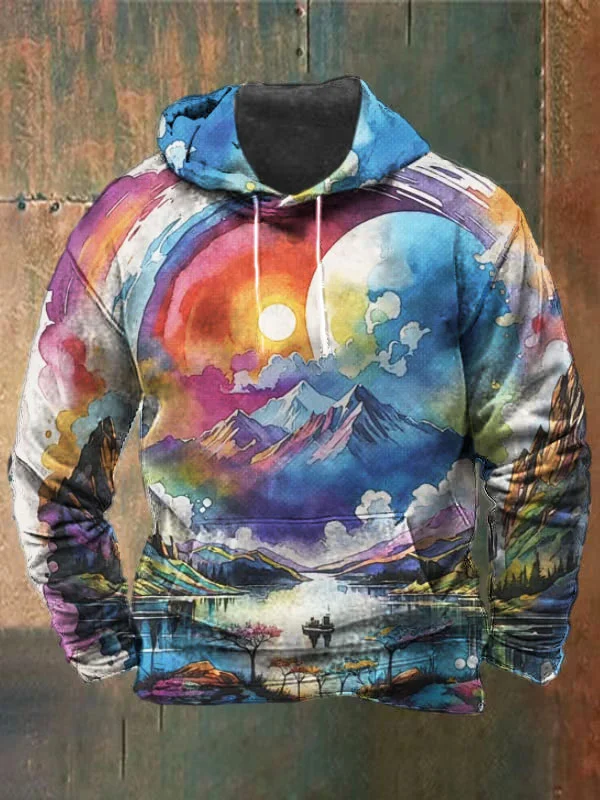 Unisex Art Skull Print Heavyweight Hoodies